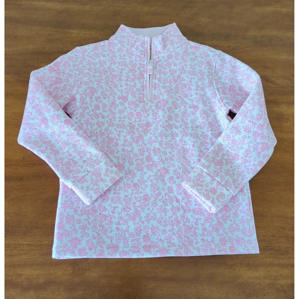 The Beaufort Bonnet Girls CANTER COLLAR HALF ZIP GREENVILLE GARDEN Pullover NWT